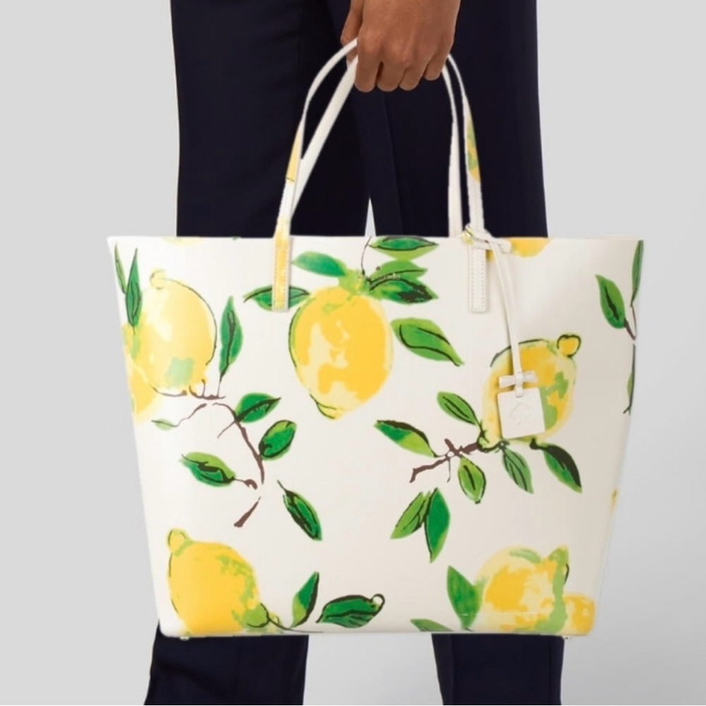 🌿♠️RARE🍋Kate Spade Lemon tote 🍋♠️🌿 - Picture 2 of 16